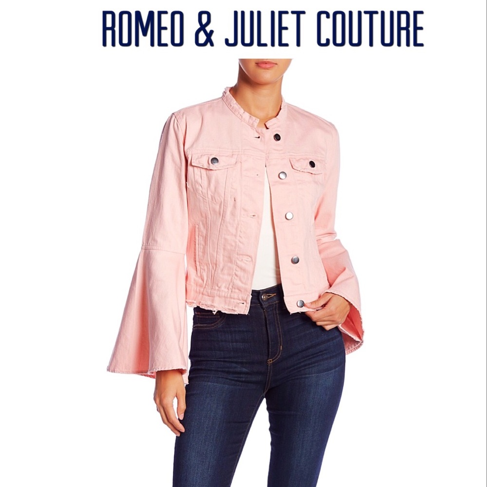 R&J Couture Bell Sleeve Denim Jacket NWT